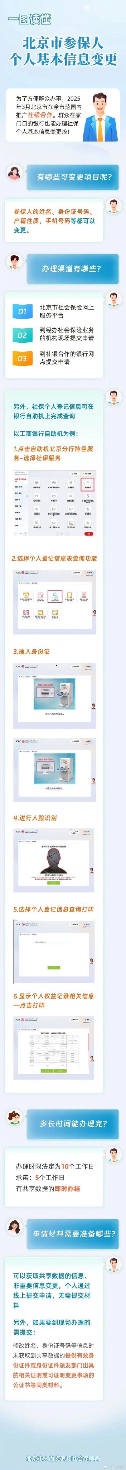 北京社保参保人个人信息变更银行也能办！一图收藏