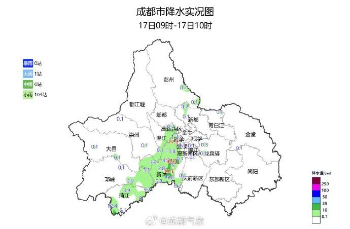 复刻昨天？成都这些地方有短时强降水、阵性大风
