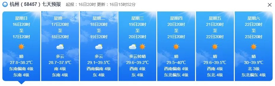 连续四天，39℃猛击！浙江出伏，高温依旧！13号台风正在酝酿中，可能会靠近江浙沪一带