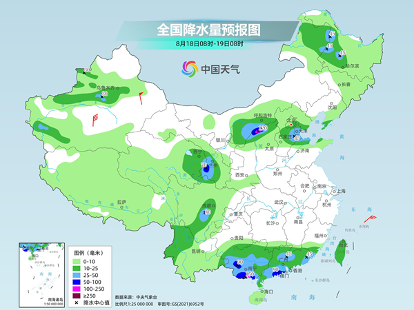 中东部大范围高温闷热天气持续发力 华南部分地区累计雨量大