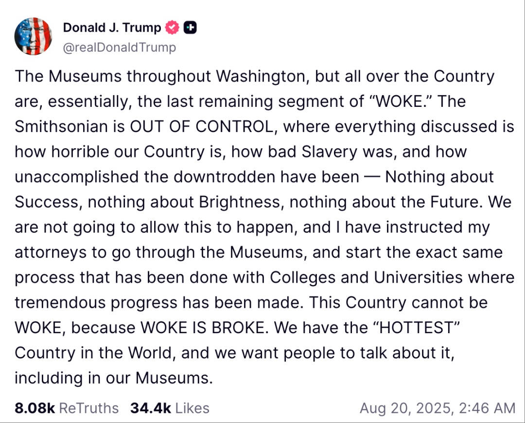 动完高校，特朗普“刀”向博物馆