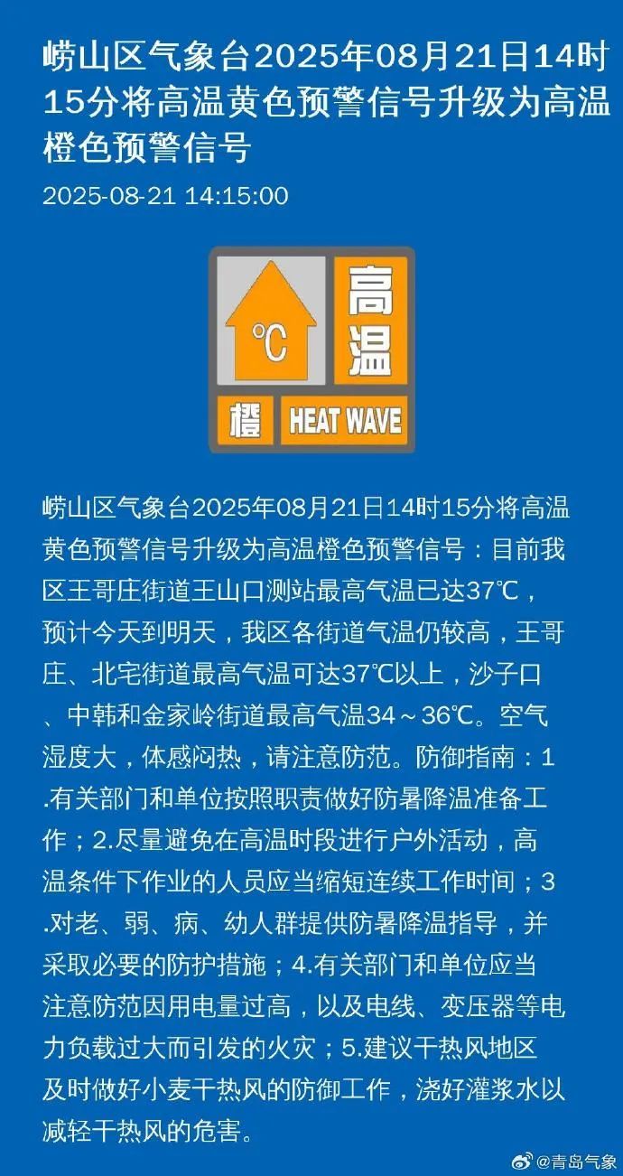 “蒸笼”已开，闷热难耐！青岛多个区市发布高温预警，雨也安排上了……