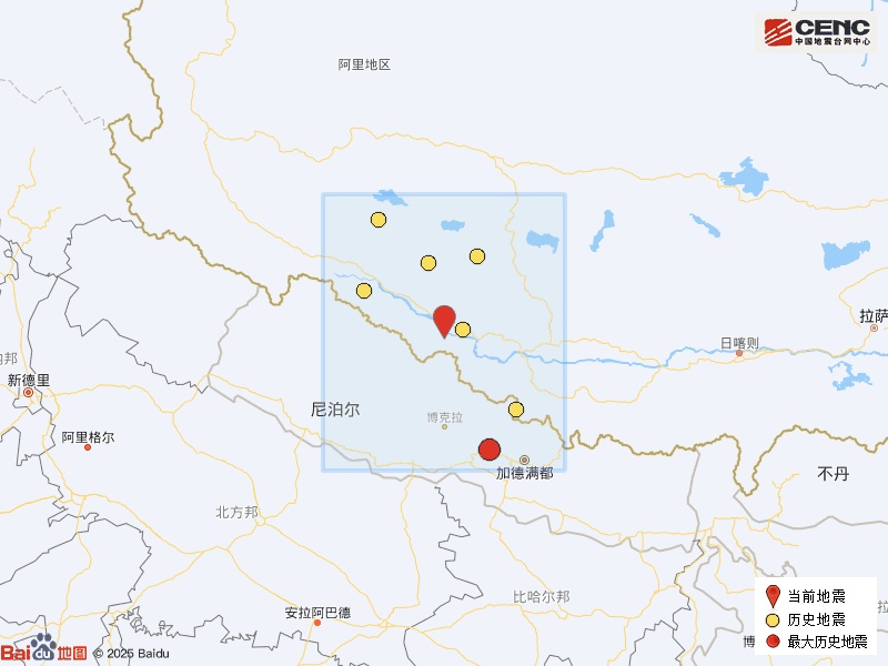 西藏日喀则市仲巴县发生3.1级地震，震源深度10千米