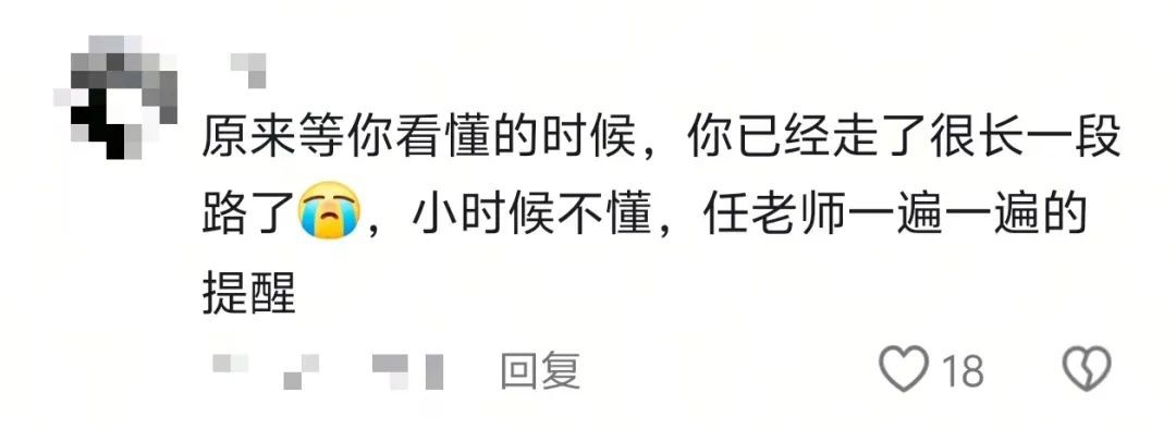 “突然被小时候看不懂的文字震撼到了……”