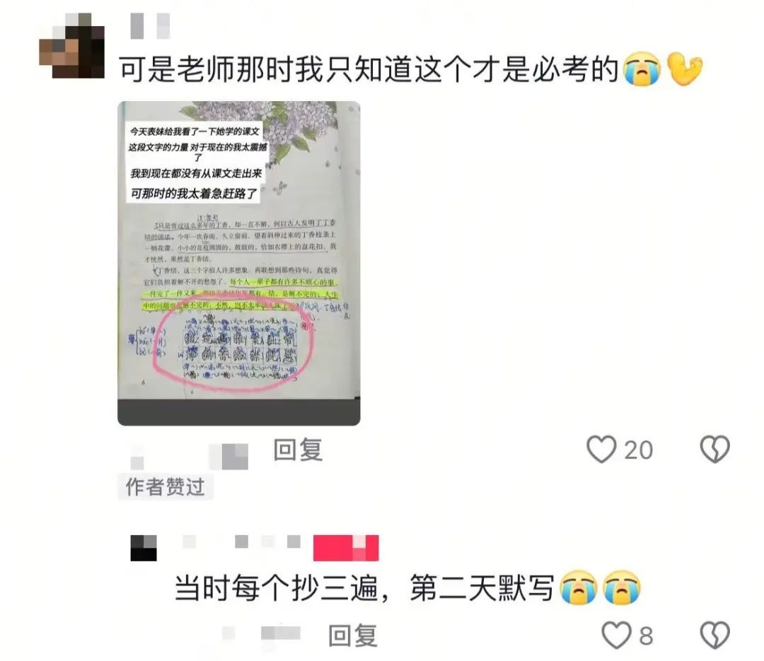 “突然被小时候看不懂的文字震撼到了……”
