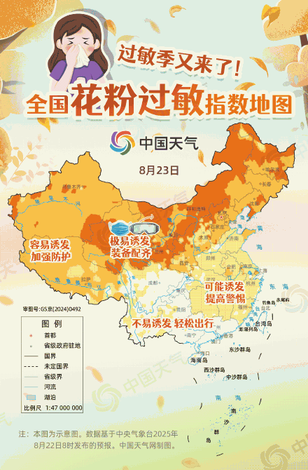 过敏星人注意！全国花粉过敏指数地图来了