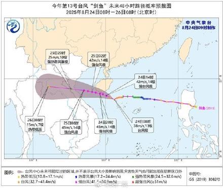 台风剑鱼或正面袭击海南岛