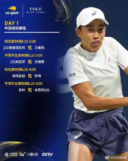 美网首日中国4朵金花出战
