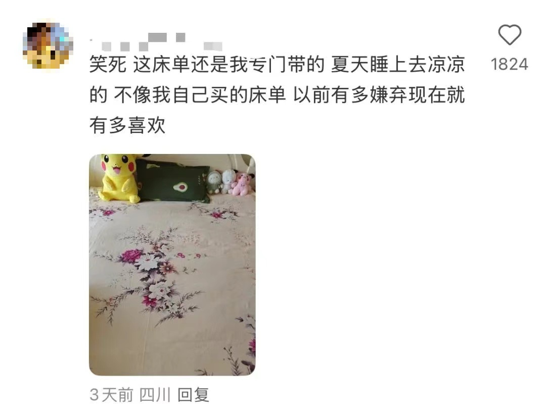“奶奶铺的床单，躺下就迷糊了……”网友：审美在哪里？氛围在哪里？链接在哪里？