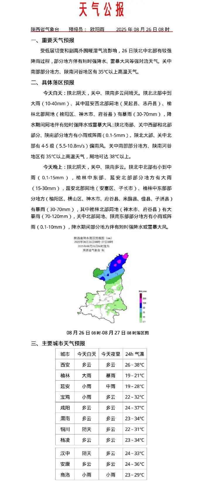强降水+雷暴大风，陕西未来天气→