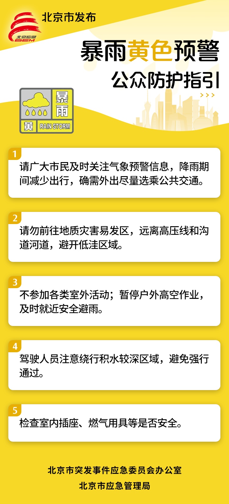 北京2区暴雨红色预警、7区暴雨橙色预警！这些区域别去