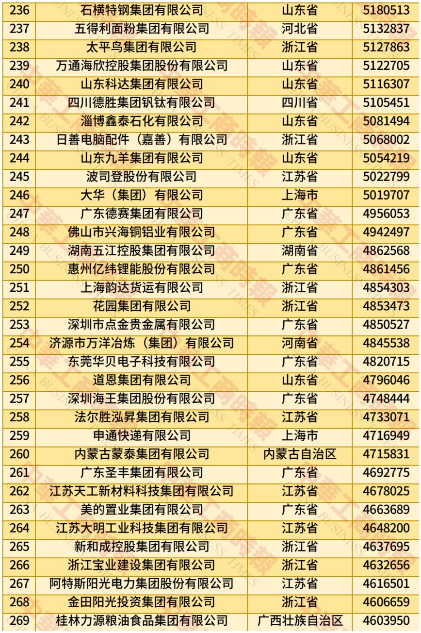2025中国民营企业500强榜单来了！