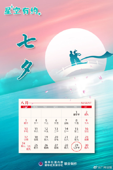 今年七夕是本世纪最晚