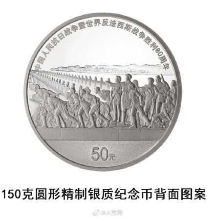 抗战胜利80周年纪念币9月3日发行