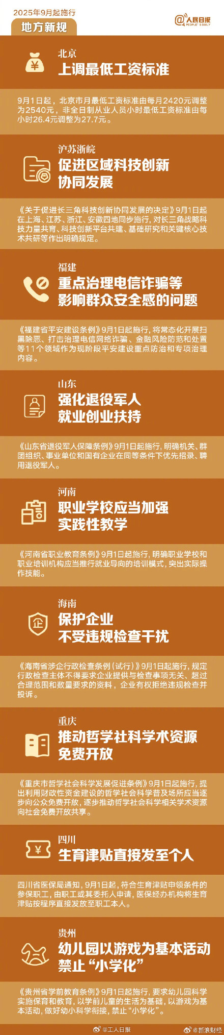 9月，一批全国及地方新规将要施行