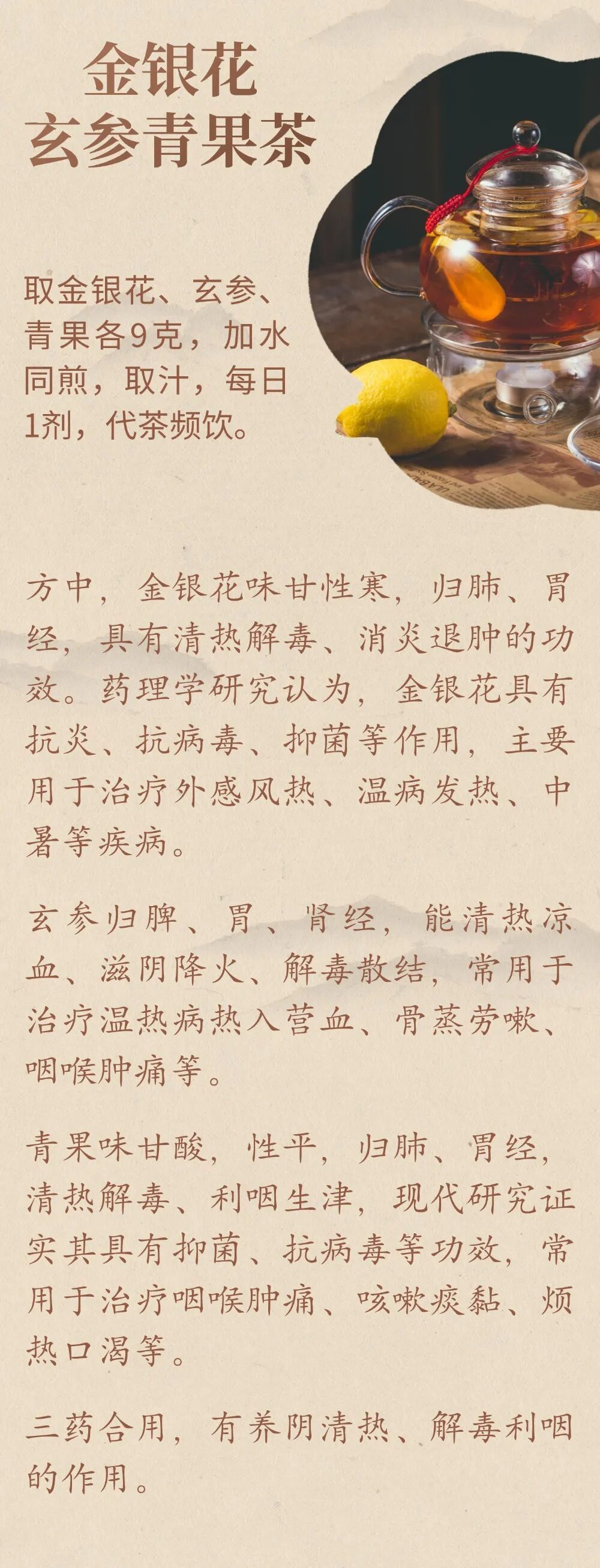 嗓子总有异物感？一款养咽茶饮，推荐给大家！