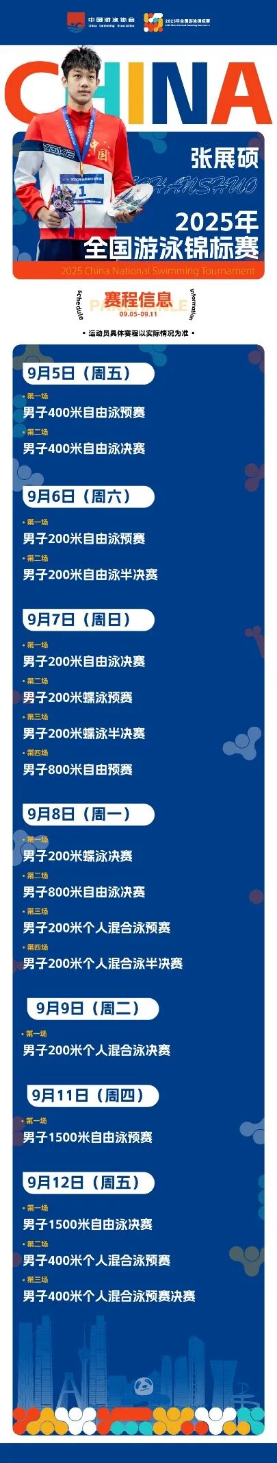 潘展乐、汪顺、张雨霏齐聚成都！2025年全国游泳锦标赛今日开赛