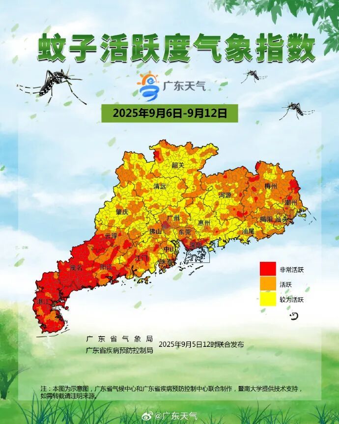 广东公布未来一周蚊子非常活跃地区