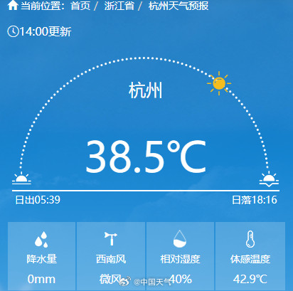 杭州连续35天高温追平历史纪录