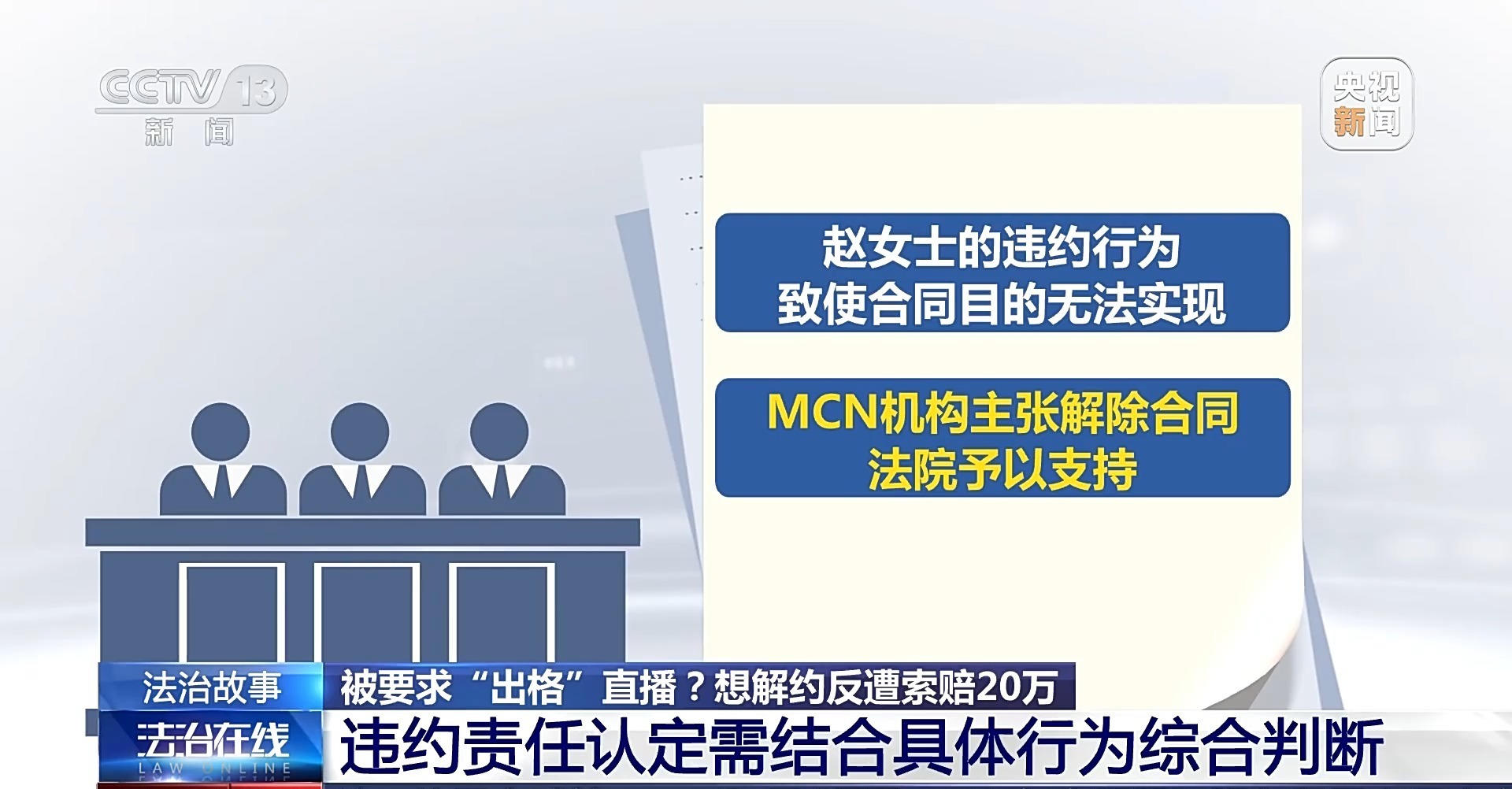 法治在线丨主播拒“擦边”博流量与MCN机构起纷争 法院这样判→