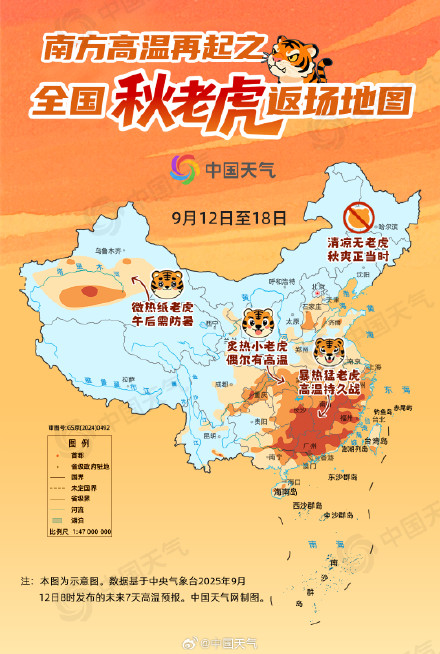 南方高温卷土重来！全国秋老虎返场地图出炉 这些地方或热到破纪录