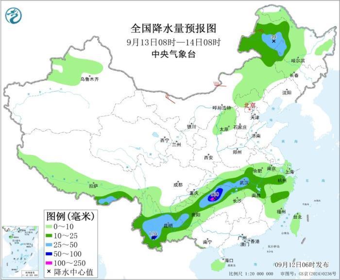 西南地区江南西部有较强降水 内蒙古黄海海域有大风天气