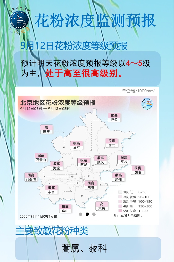 @过敏星人 北京秋季花粉致敏高发期来临！防治攻略→