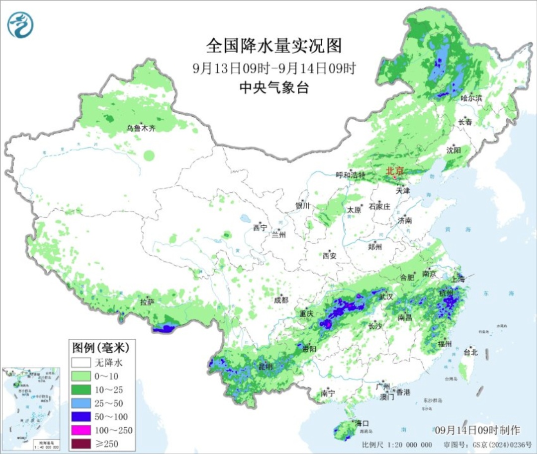 内蒙古、东北、江南北部关注雷暴大风和冰雹天气