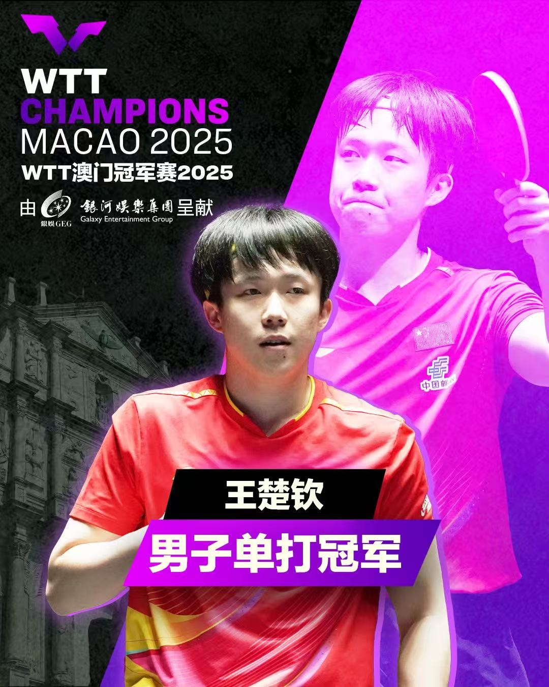 祝贺!孙颖莎、王楚钦,夺冠! 祝贺!孙颖莎、王楚钦,夺冠!