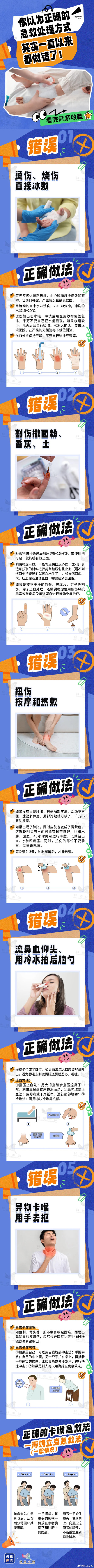 这些你以为正确的急救处理方式，可能都做错了