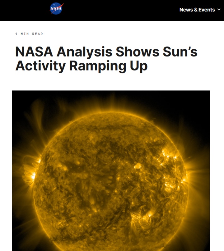 NASA：太阳正逐渐苏醒
