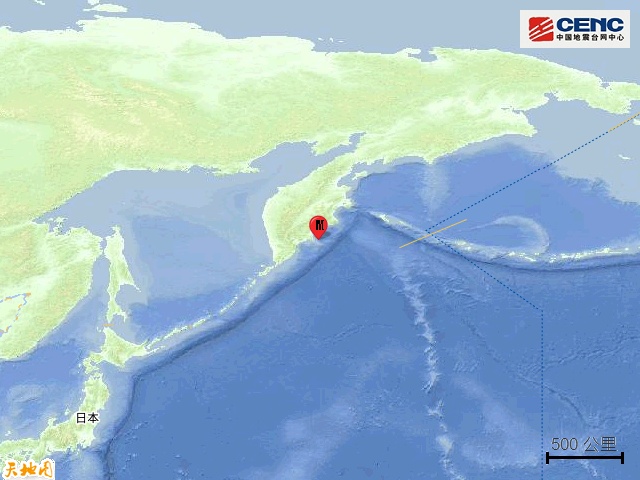 俄罗斯附近海域凌晨发生7.8级地震