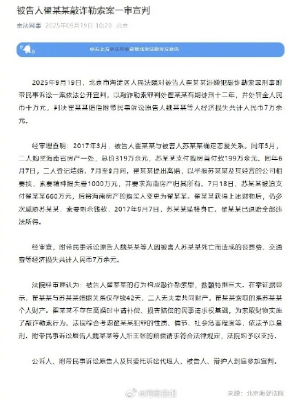 翟欣欣一审获刑12年