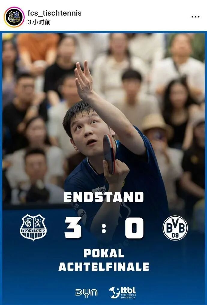樊振东德国杯首秀3比0光速取胜