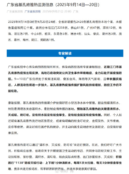 广东江门基孔肯雅热疫情反弹