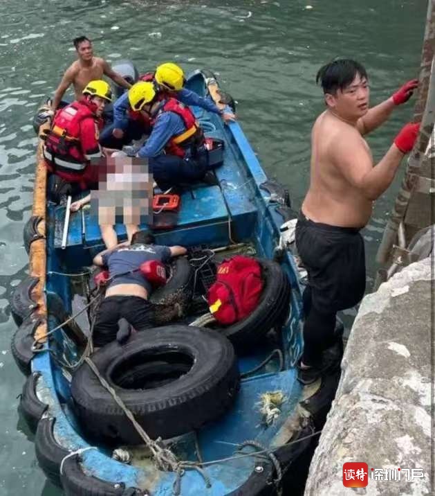 一家人海边看台风被卷入巨浪！深圳一渔船出手了