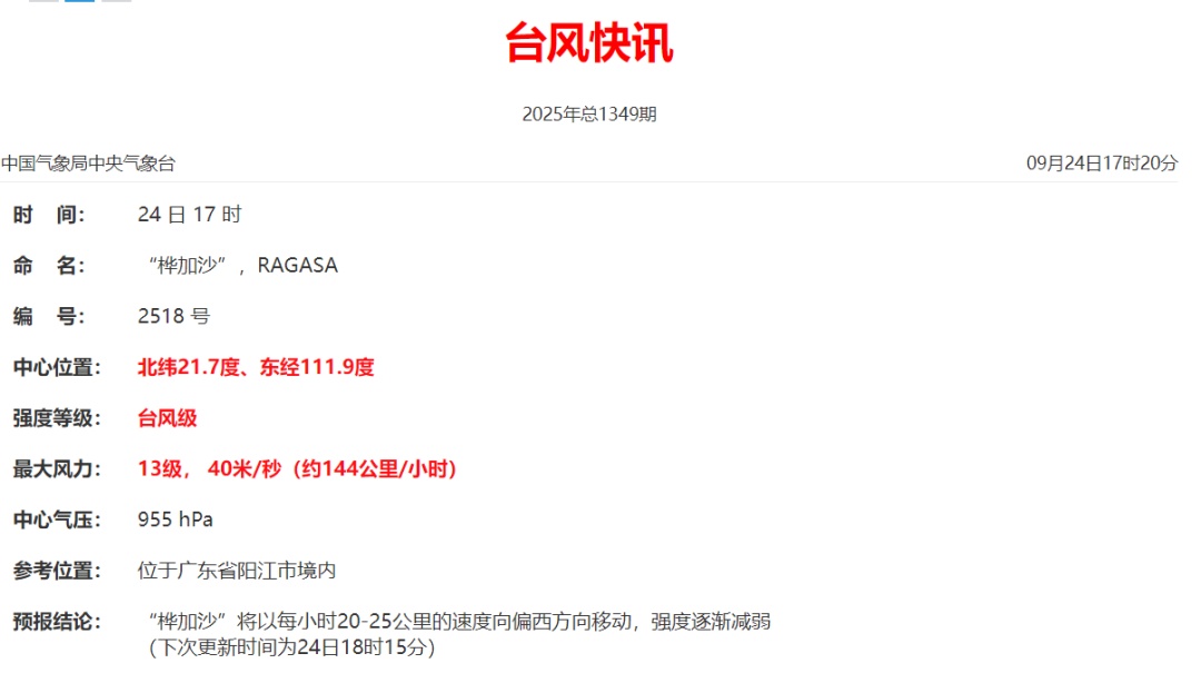 台风“桦加沙”在广东阳江海陵岛沿海登陆，最大风力13级，多地迎来台风雨最强时段