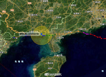 台风桦加沙在广西北海再次登陆 台风桦加沙在广西北海再次登陆