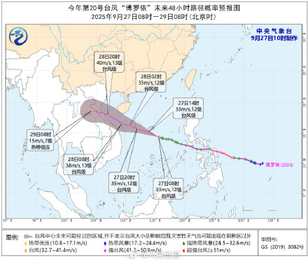 注意防范！台风博罗依向海南岛以南海面靠近