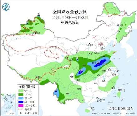 假期首日川陕豫鲁皖等地雨势较强   冷空气影响北方地区
