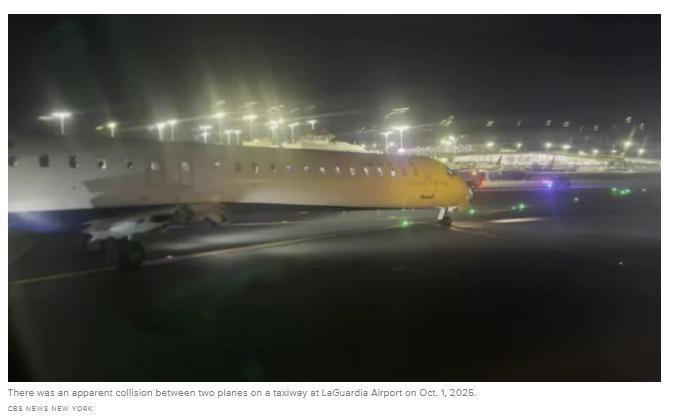 达美航空旗下两客机在纽约一机场发生碰撞事故 达美航空旗下两客机在纽约一机场发生碰撞事故