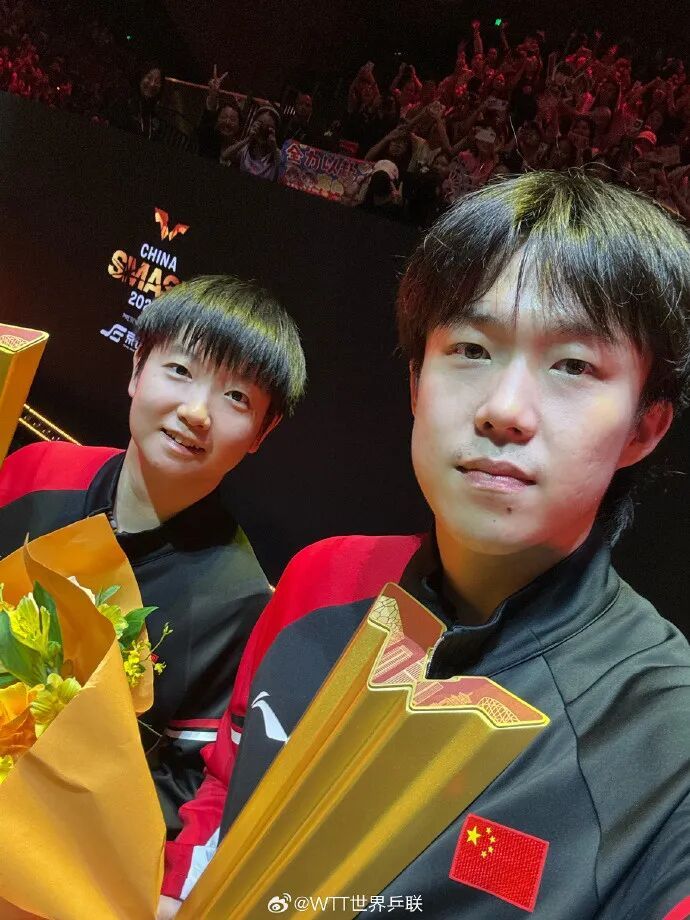“莎头”组合获得WTT中国大满贯混双冠军，孙颖莎：我们俩没想到3-0这么顺利
