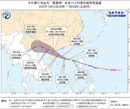 注意防范！今年第21号台风“麦德姆”来了
