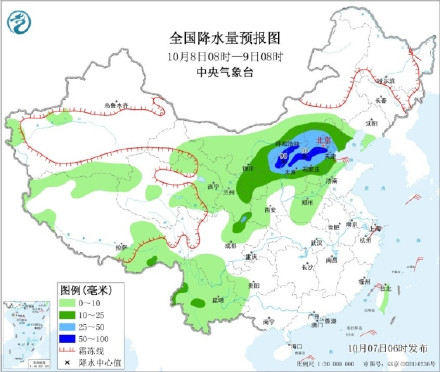 西北地区东部华北等地有降雨过程  “麦德姆”残余环流影响黔桂滇