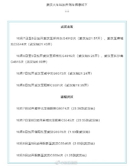 武汉车站加开列车迎返程高峰