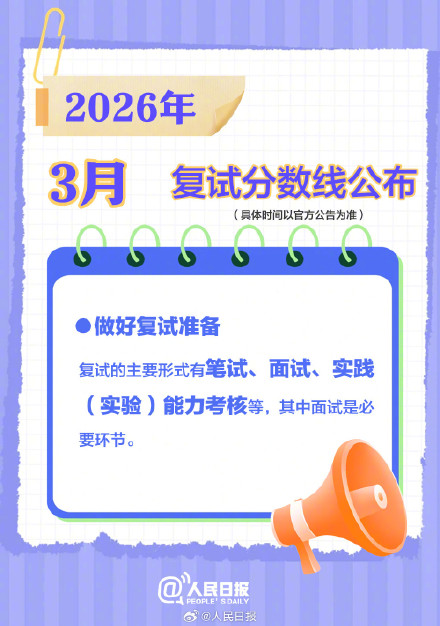祝你考研成功！2026考研月历请查收