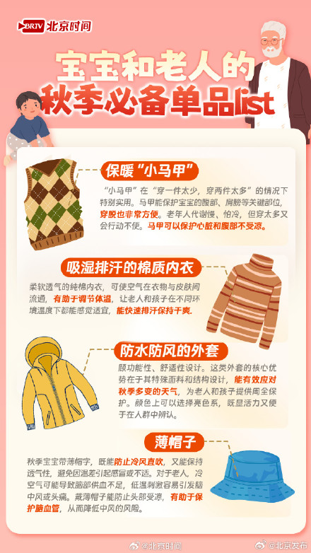 一场秋雨一场寒！科学穿搭让家人远离感冒困扰