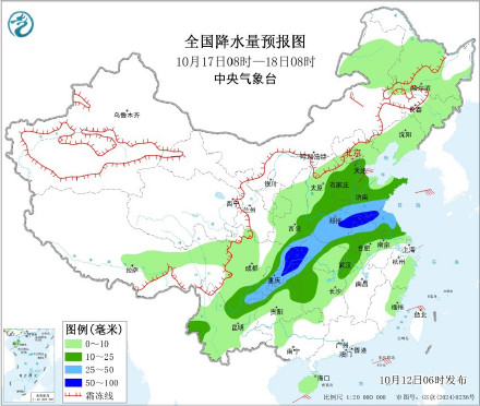 四川盆地北部至华北南部多雨 江南大部华南北部仍有高温