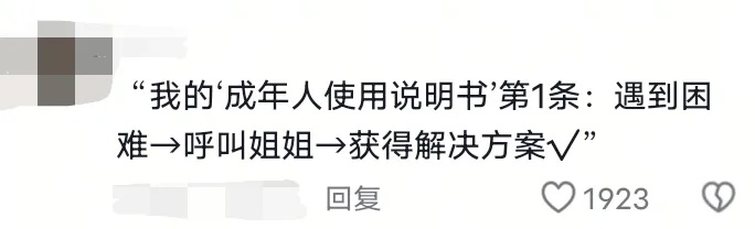 遇到问题找姐姐？网友：虽然我是成年人，但她是“高级成年人”🤩