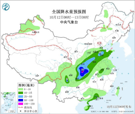 四川盆地北部至华北南部多雨 江南大部华南北部仍有高温